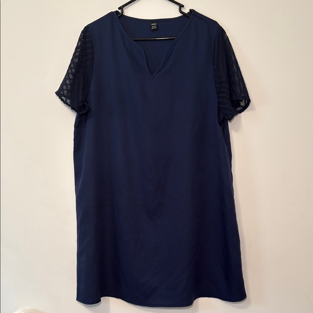 SHEIN Women’s XL Navy Blue Short Sleeve Casual Dress